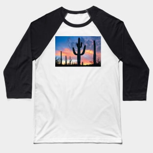 Saguaro Sunset Joshua Tree National Park Baseball T-Shirt